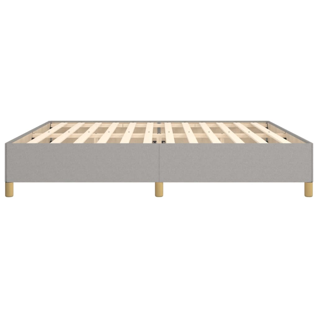 Cadre de lit sans matelas gris clair 200 x 200 cm en tissu - 6
