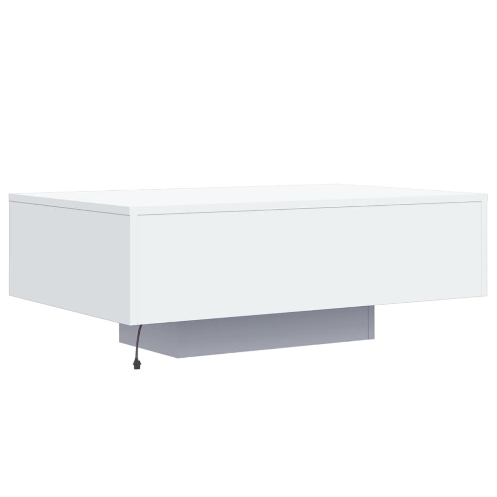 vidaXL Table basse avec lumières LED blanc 85x55x31 cm - 7