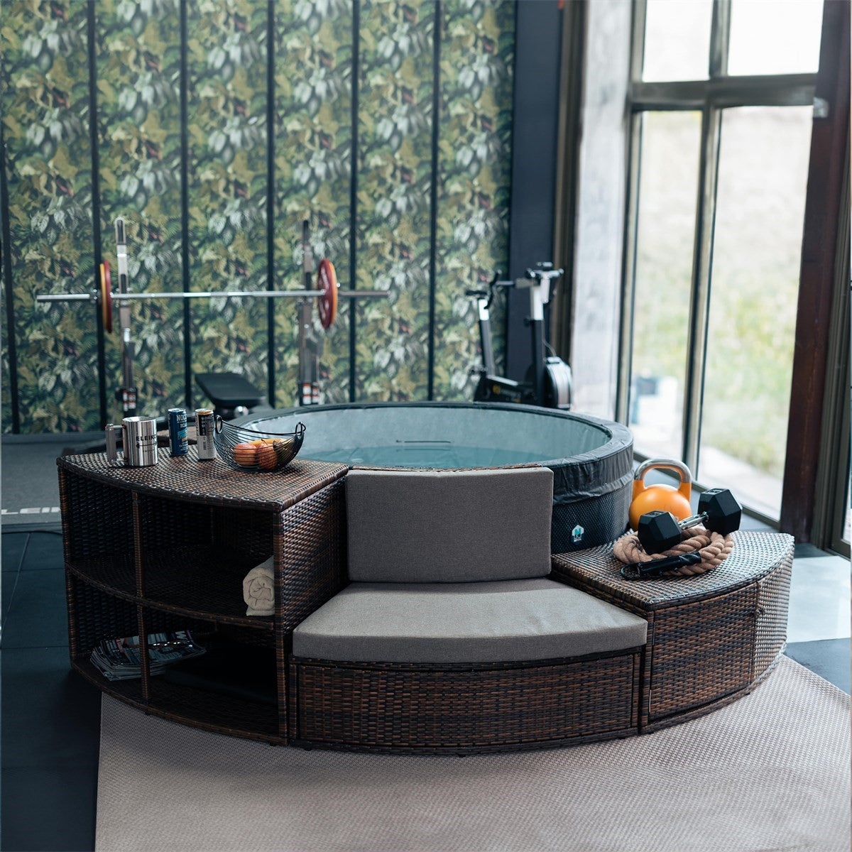 Fellflying Copertura Per Bagno Freddo, Coperchio Per Vasca Di Ghiaccio - Copertura Per Vasca Fredda Isolata Con Coperchio Rotondo Per Immersione Nel Ghiaccio | Coperchio Pieghevole Per Vasca Del - Foto 9