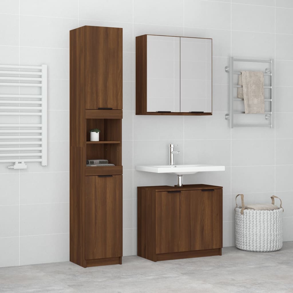 Armoire De Salle De Bain Étroite Blanche 15x17x76cm - Meuble Rangement Imperméable Gain De Place