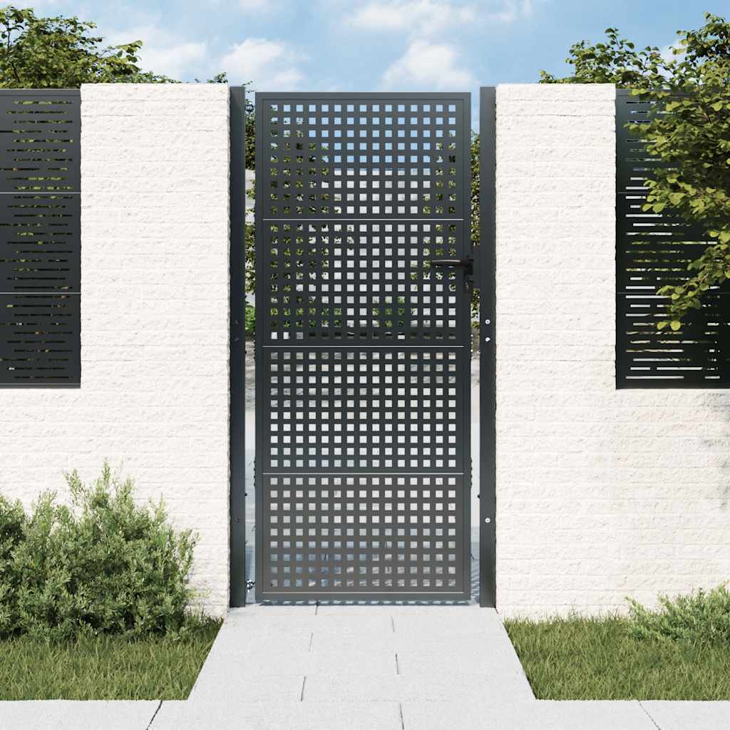 Vidaxl Puerta De Jardín Antracita 100X175 Cm Acero , Leroy Merlin