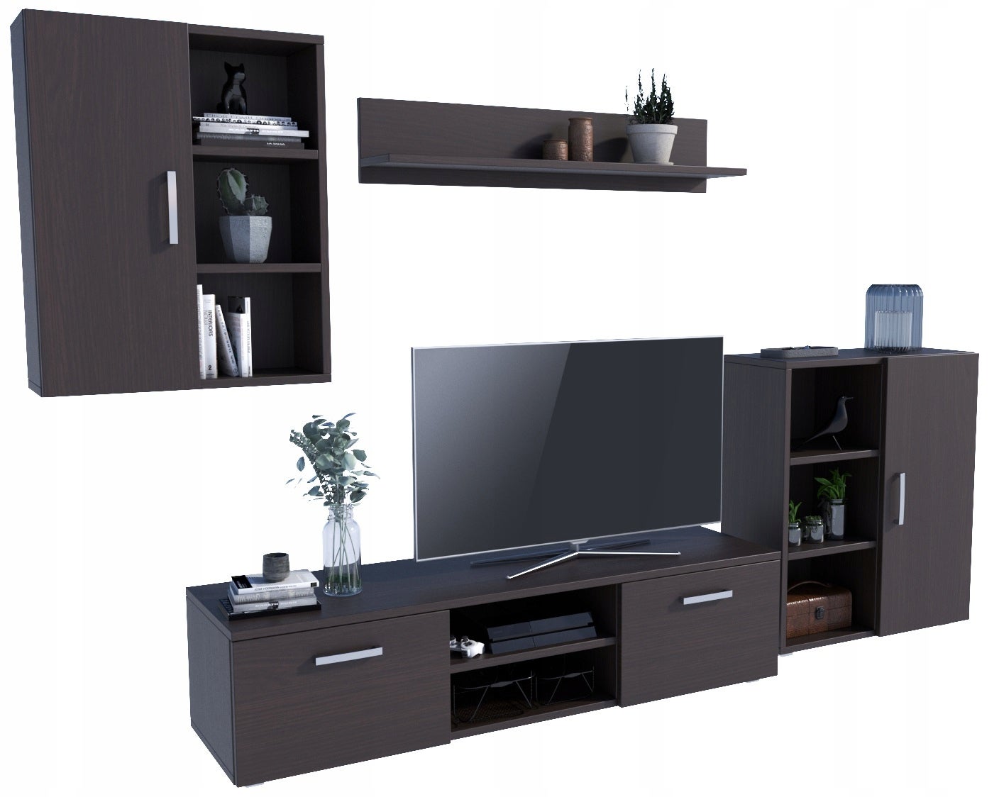 Meblościanka DEDAL wenge rtv komoda półka szafka - 3