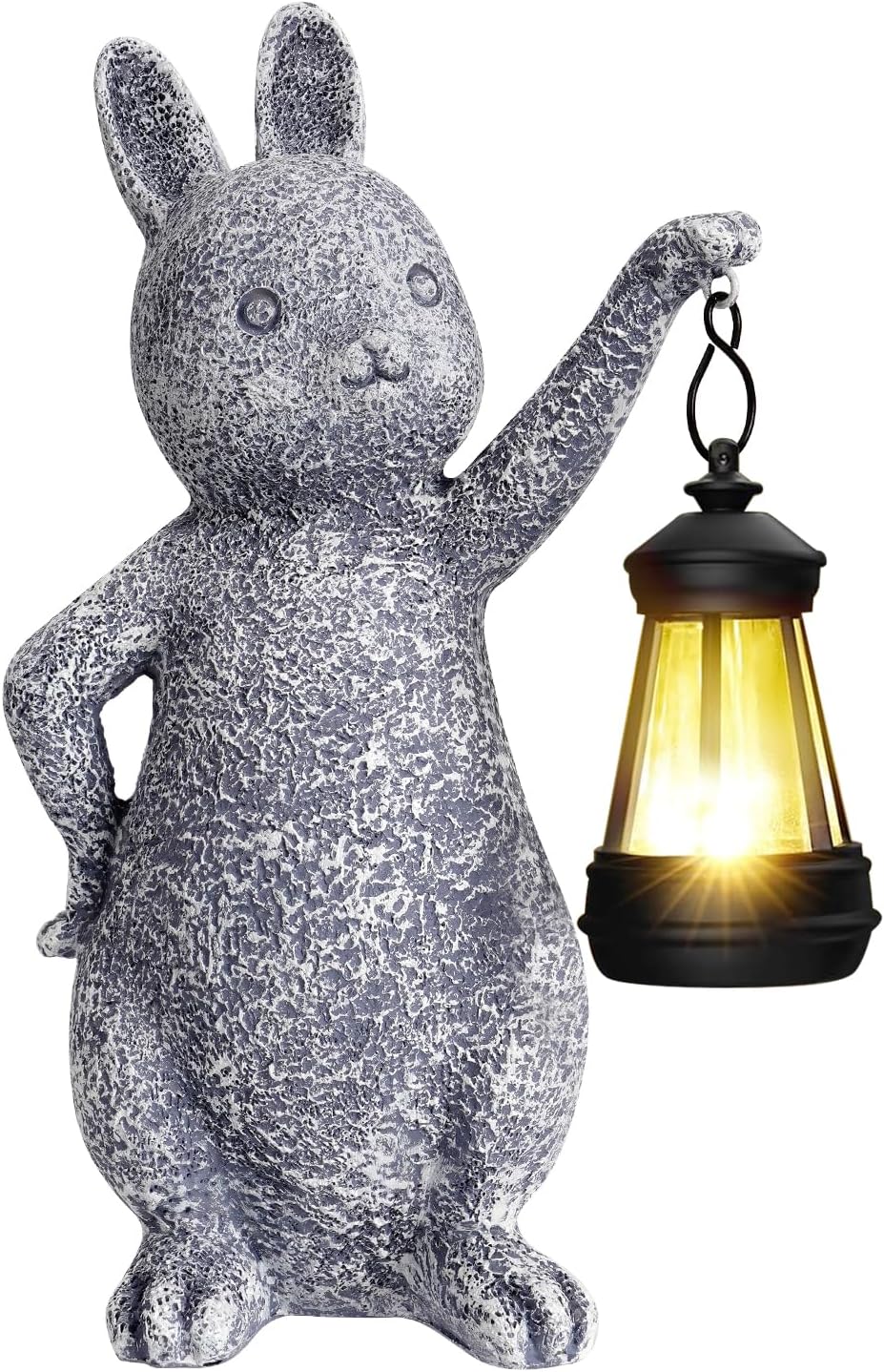 Decoration Jardin Exterieur - Statue de Lapin en Résine - Lanterne Solaire Exterieur - Podświetlana figurka królika na zewnątrz - Królik ozdobny