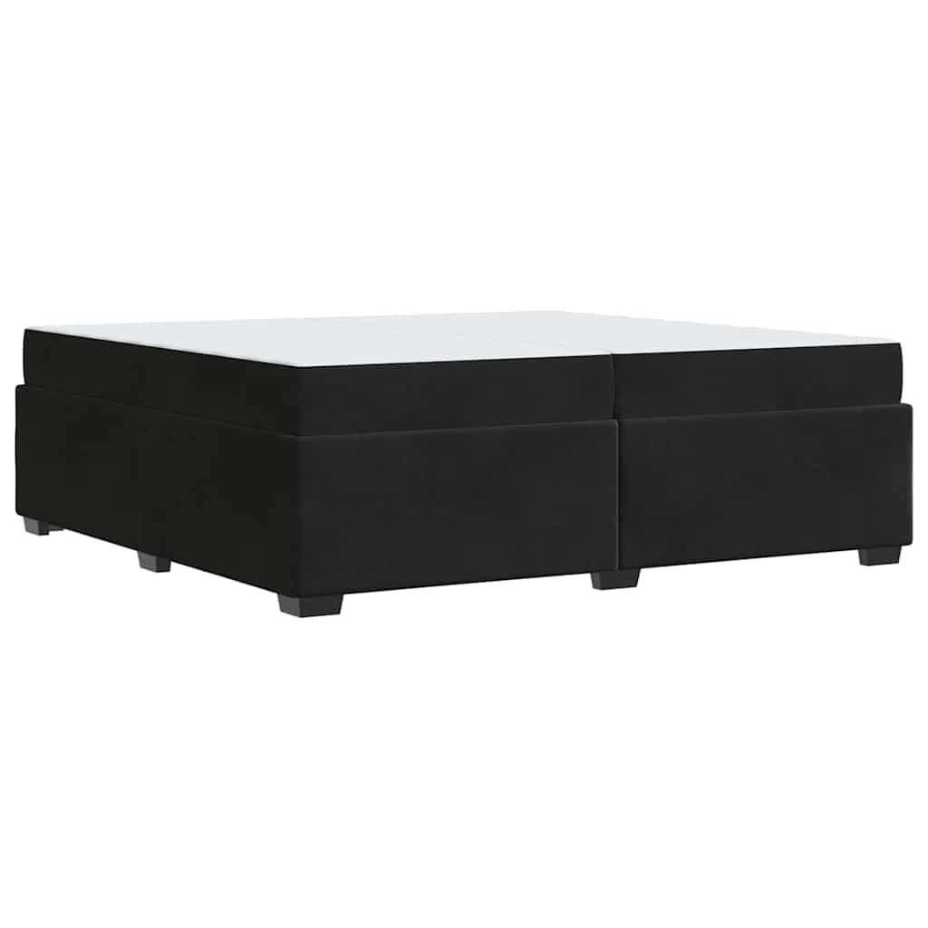 Cadre de lit avec matelas en tissu noir pour la chambre, 200 × 200 cm - 7