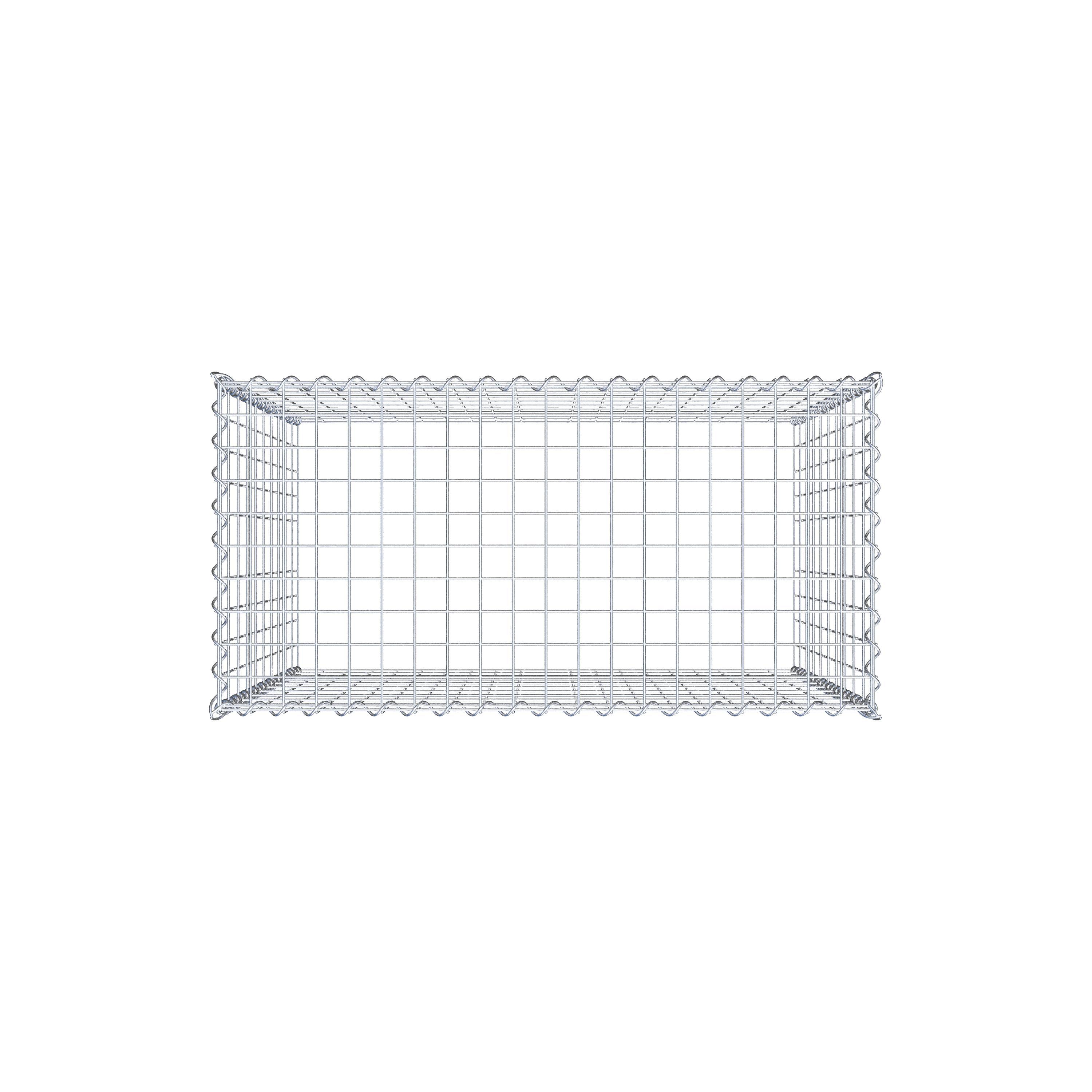 Gabiona - Gabbione per sovrapposizione in acciaio zincato 100x100x50cm (LxAxP), maglie 5 x 10cm, Spirale, senza griglia inferiore - 6