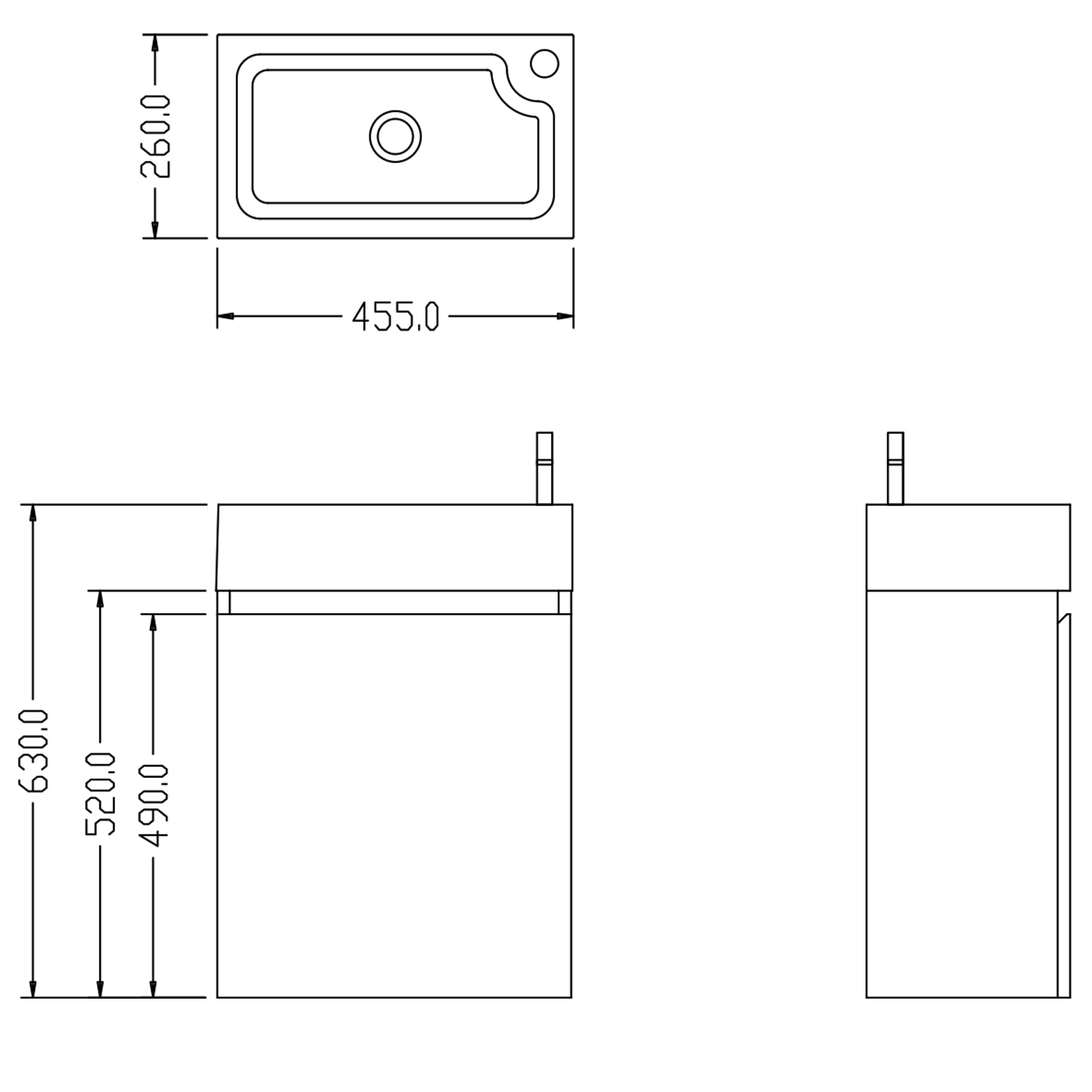 Mai & Mai Ensemble de Meuble de Salle de Bain Meuble sous Lavabo Suspendu Chêne 46x26x63cm avec Vasque PS02 - 7