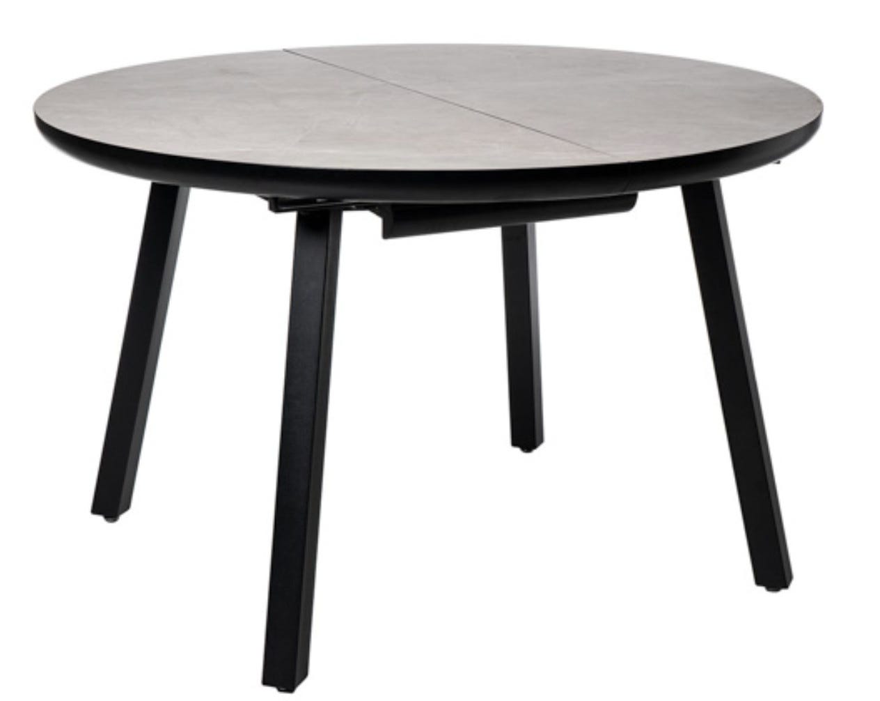 Table Ronde Maison Extensible Table ronde éxtensible Katty – Effet marbre et pied noir pour intérieur ...