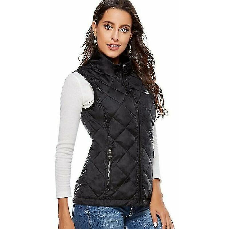 Gilet chauffant femme 4 zones chauffantes, veste chauffante cou - noir S - 4