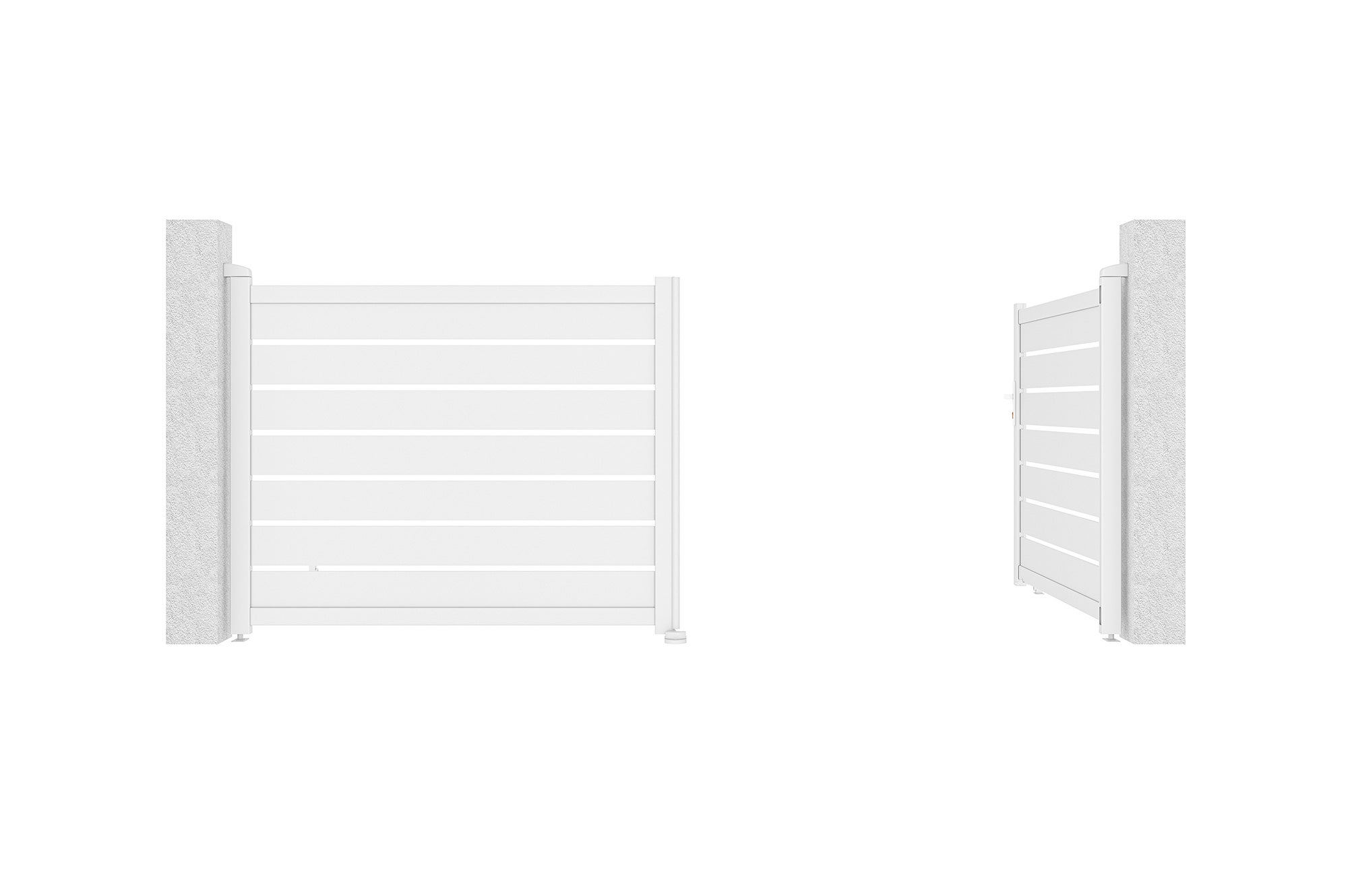 Portail battant 3,5m VOGEL H.140 aluminium blanc - 4
