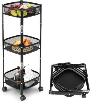 Chariot De Rangement Roulant 3 Étagères 69x33x22 Cm – Mobile, Solide, Gain De Place – Pour Salon, Bureau, Cuisine