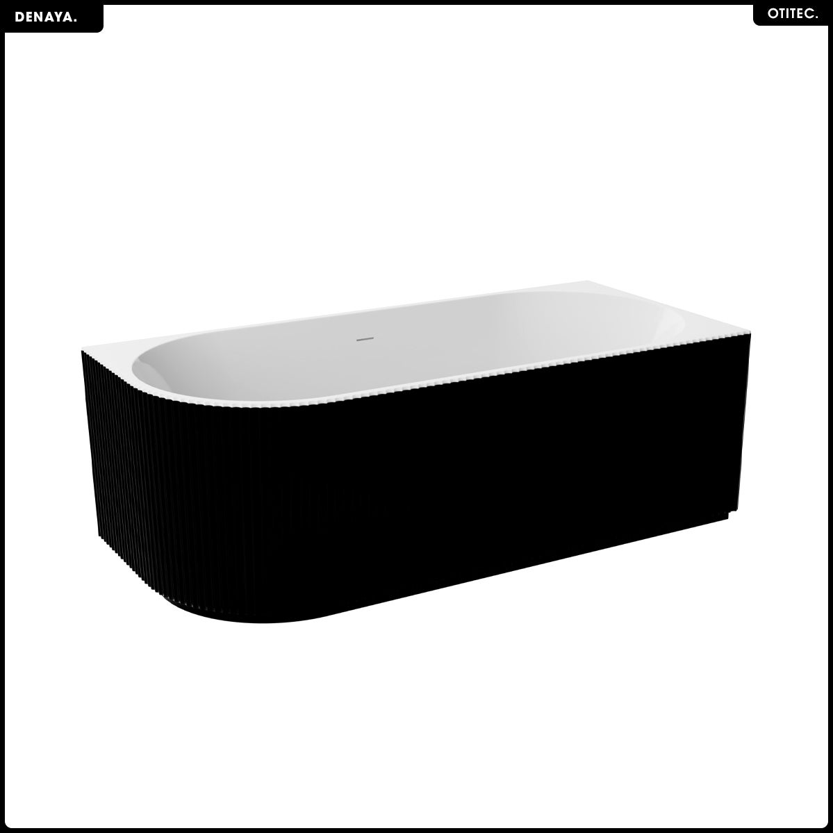 Bañera asimétrica - 170 x 78 cm - Derecha - Con sifón Cromado - Patas - INCLUIDAS - DENAYA - 5