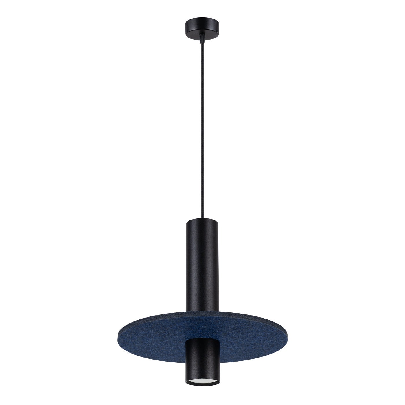 Lampa sufitowa filcowy krążek PELTA granatowo-czarna 1xGU10x10W filc wym:126x30x30cm IP20 Sollux Lighting