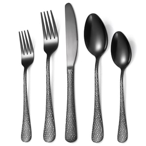VANVRO Set Posate 20 Pezzi In Acciaio Inox Opaco - Finitura Satinata - Servizio Per 4 - Lavabili In Lavastoviglie - Per Casa E Ristorante - 5