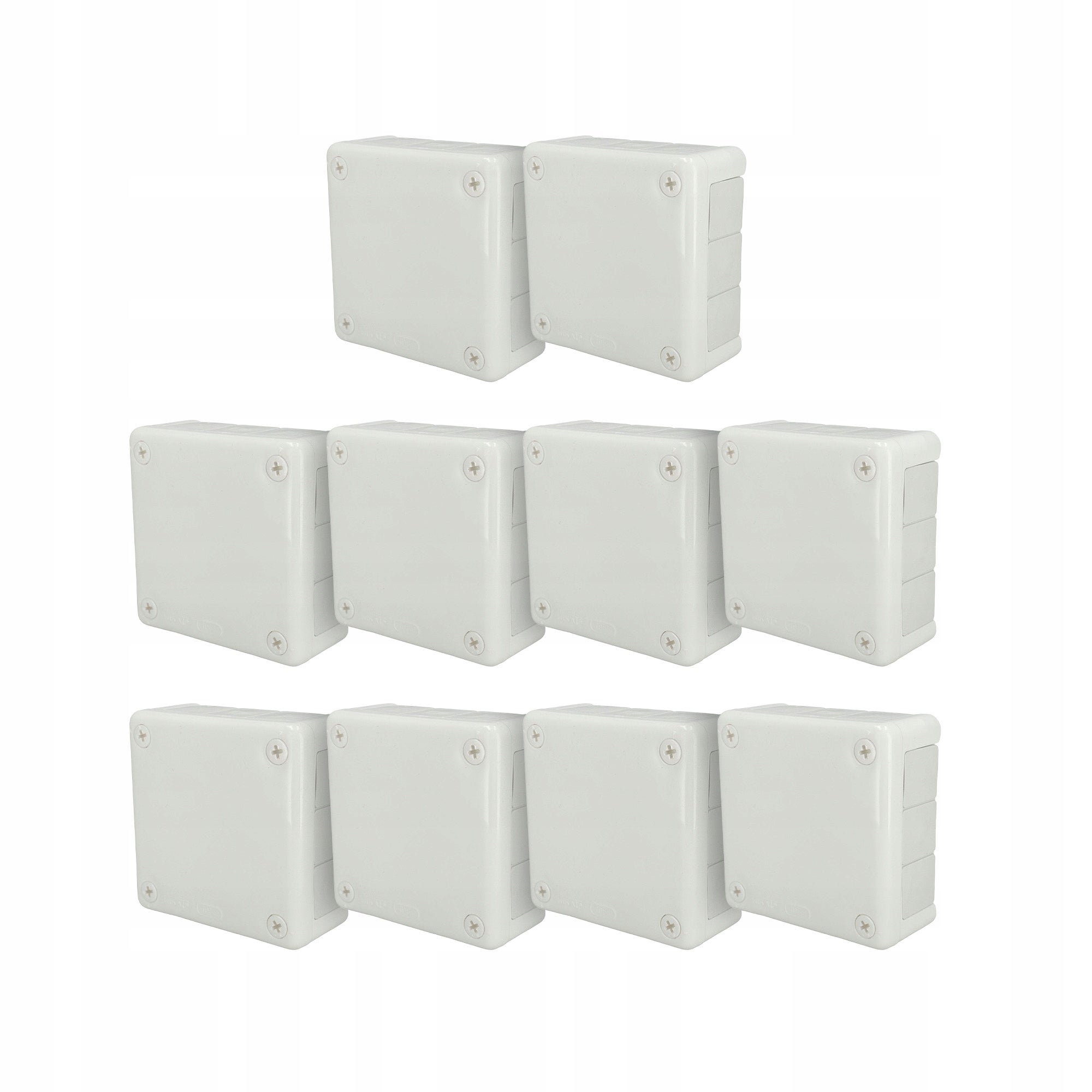 Puszka natynkowa hermetyczna 98x98x42mm 12-wlotowa, z dławikami gumowymi, IP55 zamknięcie "na wkręty", biała EDO 10 szt