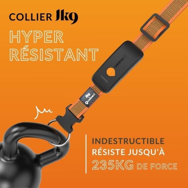 Coleira GPS para cães - WEENECT Dog XT - Antena XL - Ä prova d'água - Coleira Julius-K9 - Funciona com singura - Laranja - 2