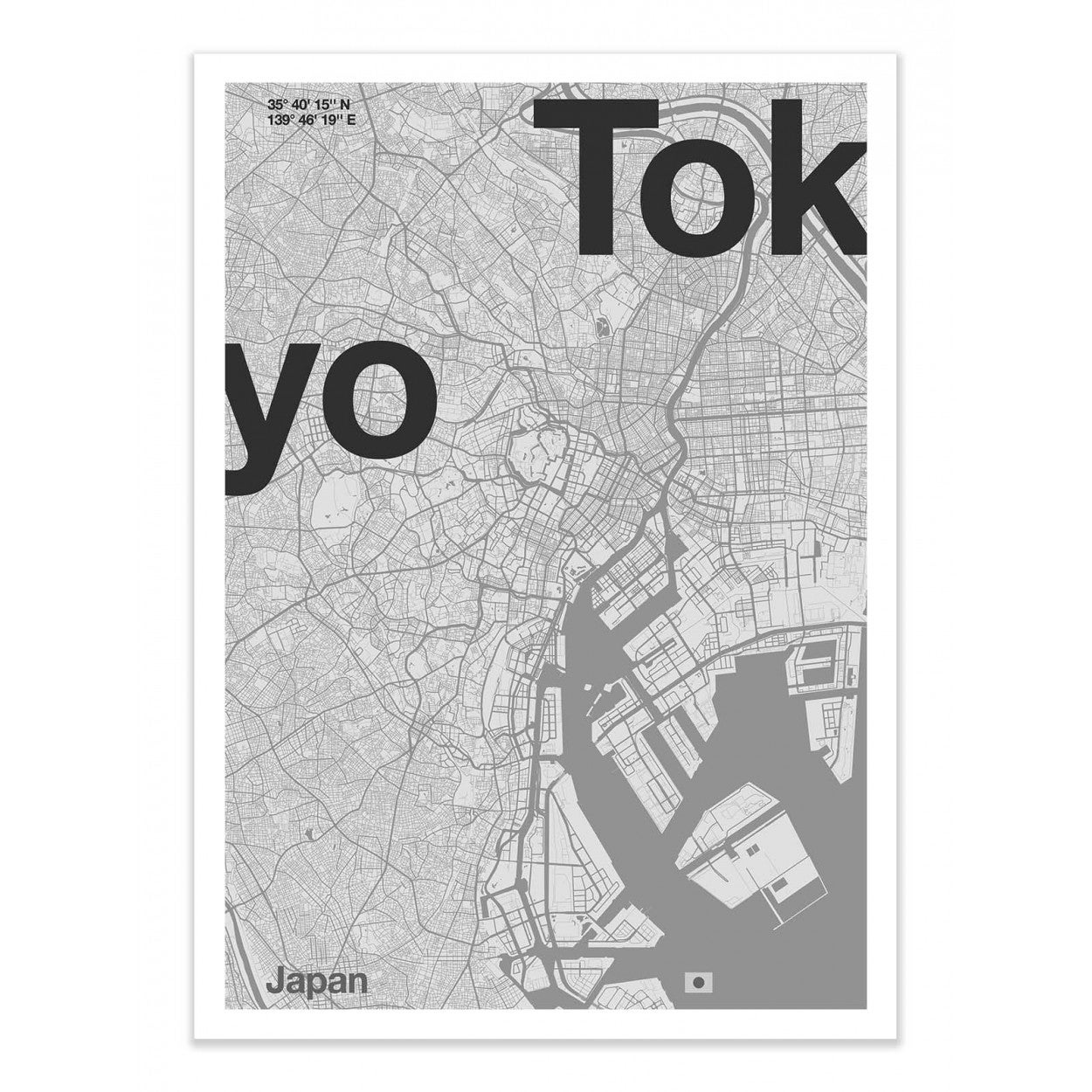 Art-Poster - Tokyo Minimalist map - Florent Bodart - 30 x 40 cm | Leroy ...