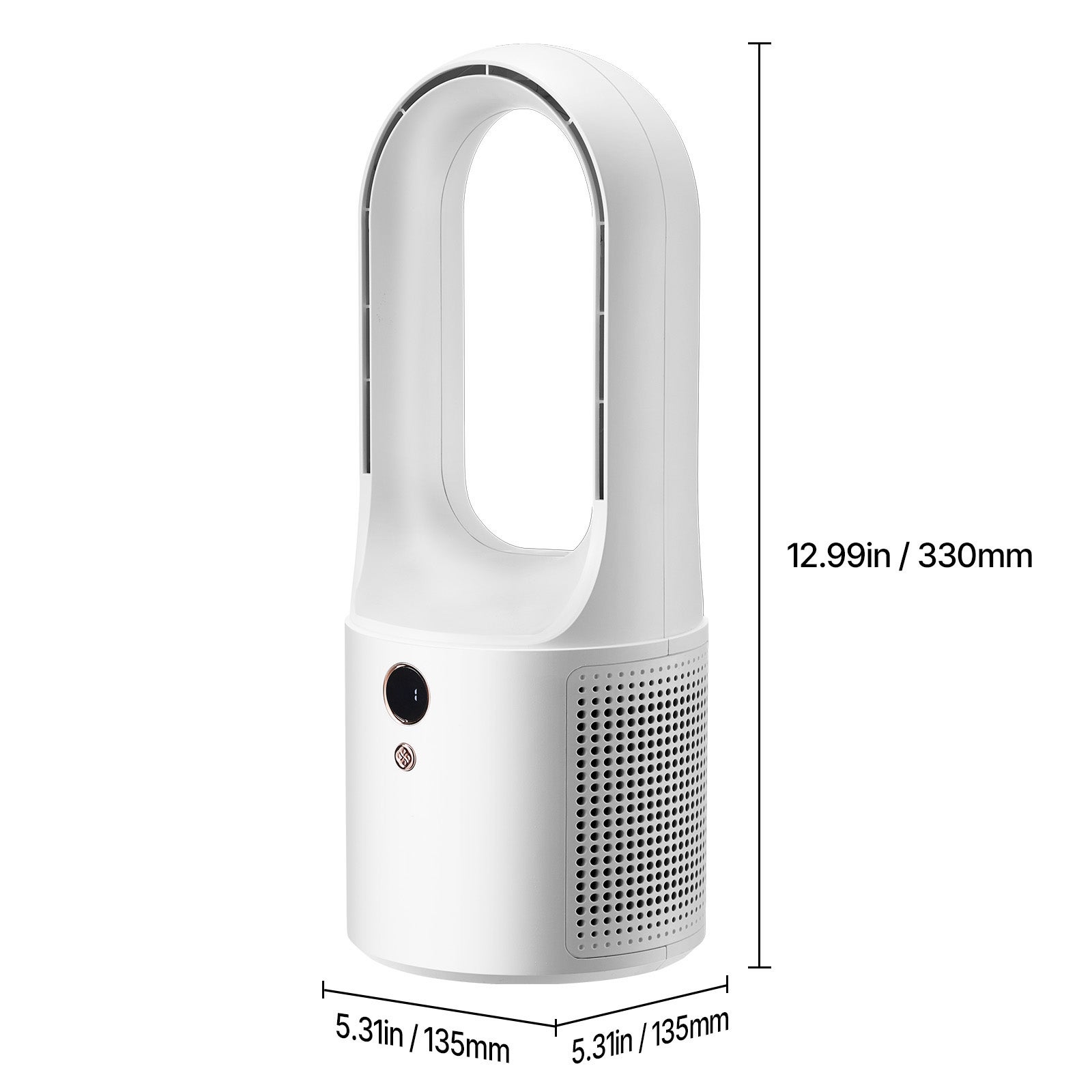 Ventilador de Mesa sem Pás SucceBuy USB Silencioso 7 W 6 Velocidades com Ecrã LCD Compacto Portátil para Quarto Casa Escritório 330 mm - 2