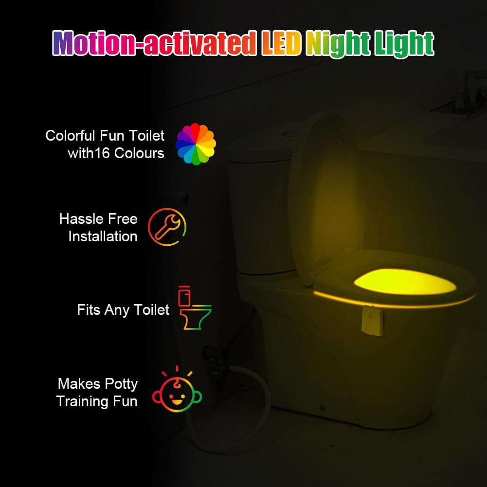 Lampe LED WC Hotut - 16 Couleurs, Détecteur De Mouvement, 11,39 € At Amazon