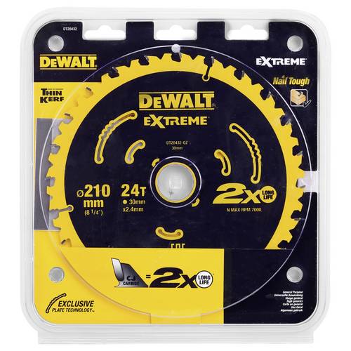 LAME DE SCIE A TABLE EXTREME 210X30 MM, 24 DENTS, ATB, ANGLE D'ATTAQUE 7 - Dewalt DT20432 - 2
