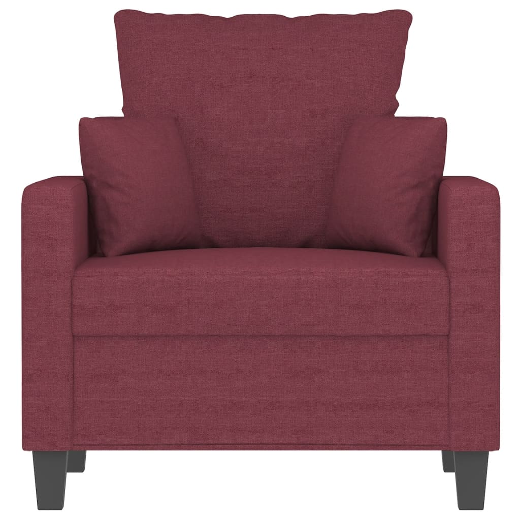 Fauteuil rouge bordeaux 60 cm tissu - 3