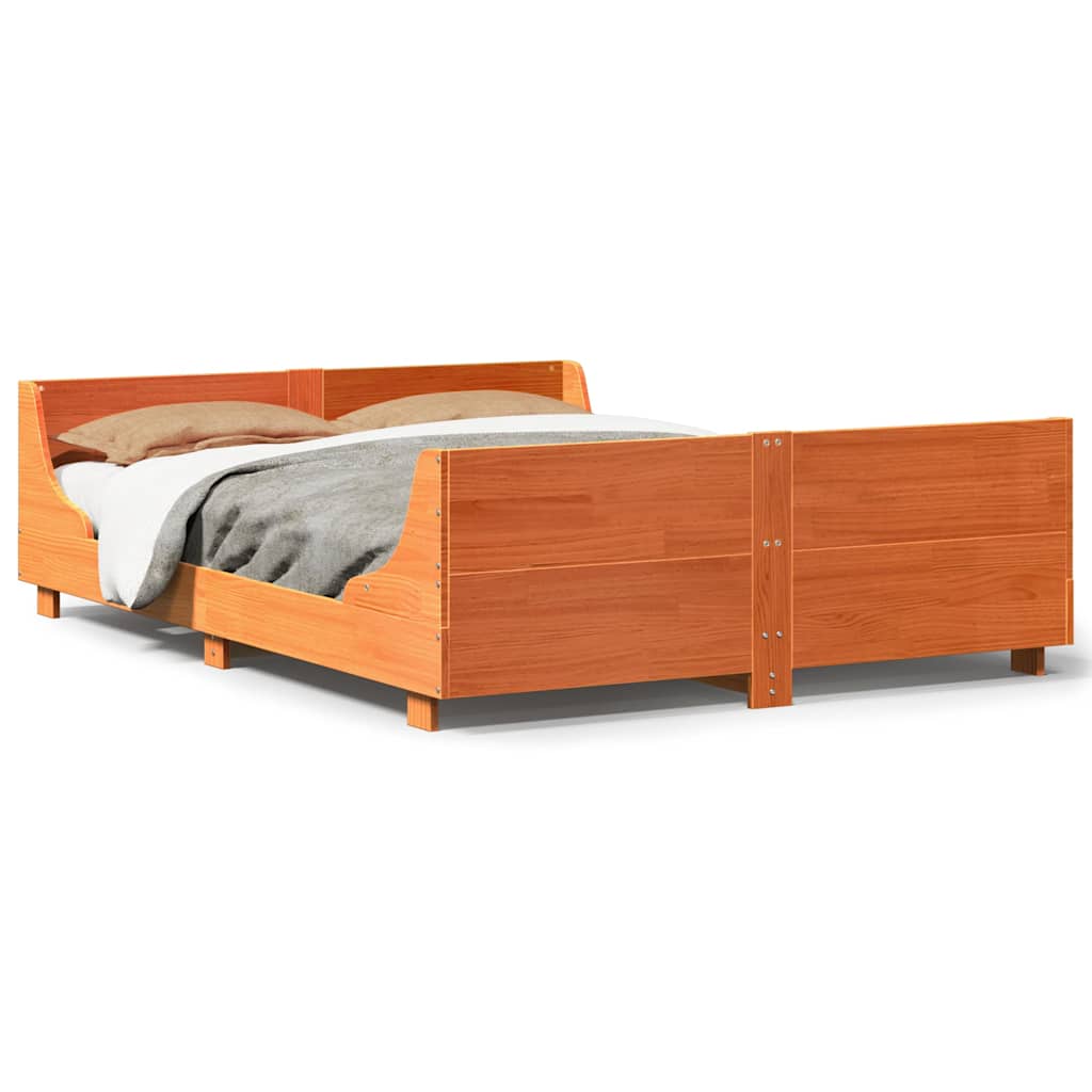 Łóżko Drewniane Rama Łóżka Sofa Brązowe Do Sypialni Pokoju 120x190 cm