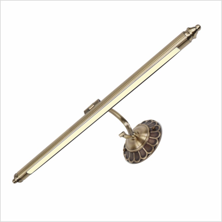 Kinkiet LED do oświetlania obrazów, luster, murali, tradycyjny styl 12W, ciepłe światło 3000K, wykończenie ANTYCZNY BRĄZ, przegubowe. 70cm