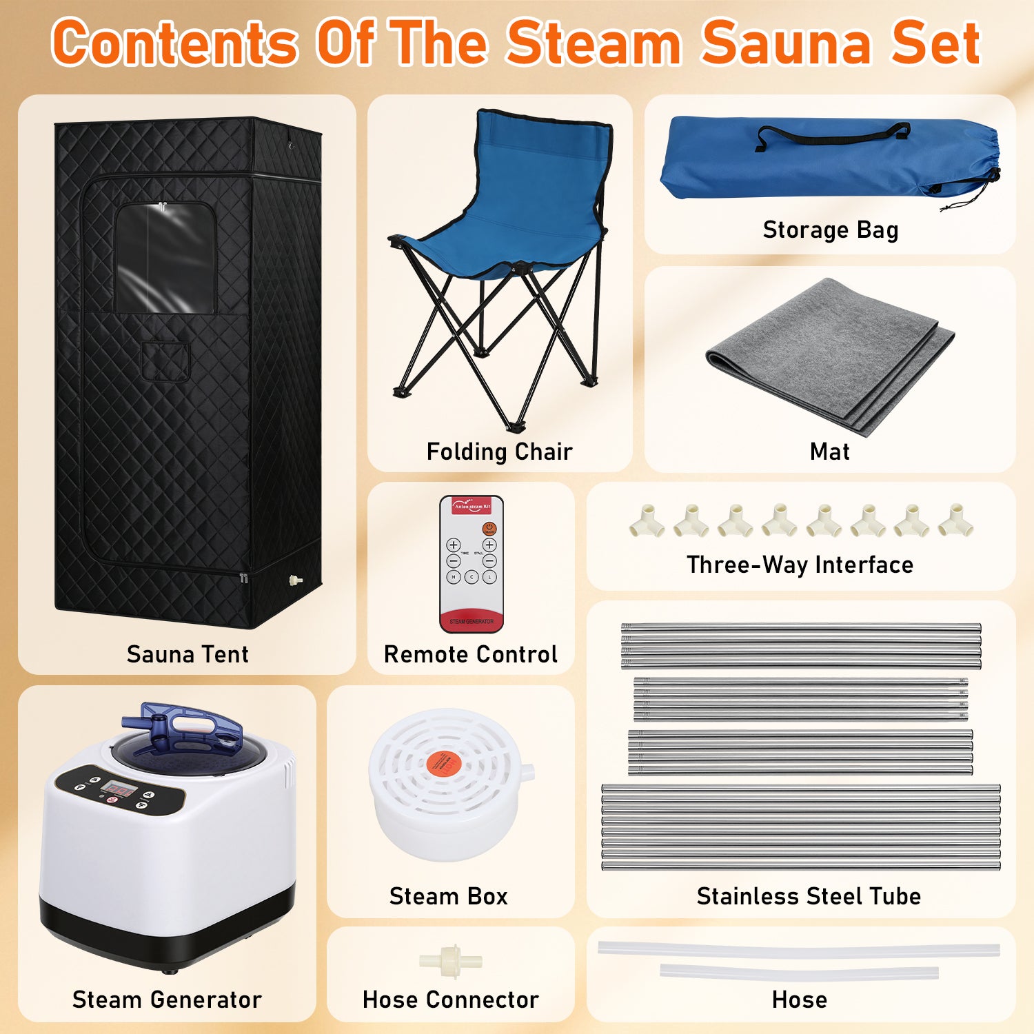 Kit sauna vapeur portable 1200 W, tente 1 personne, générateur 3 L ...