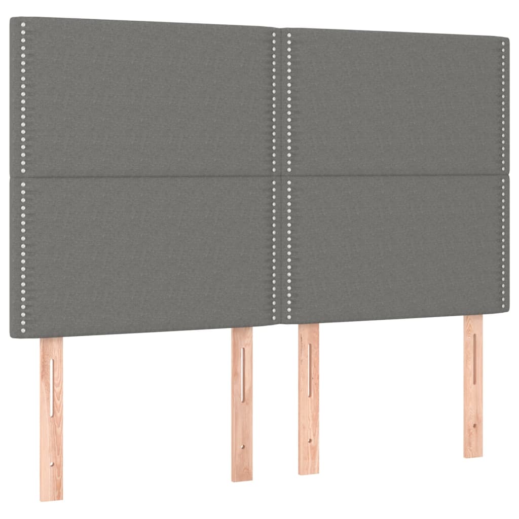 Cadre de lit sans matelas, tissu, gris foncé, pour la chambre, 140 × 200 cm - 9