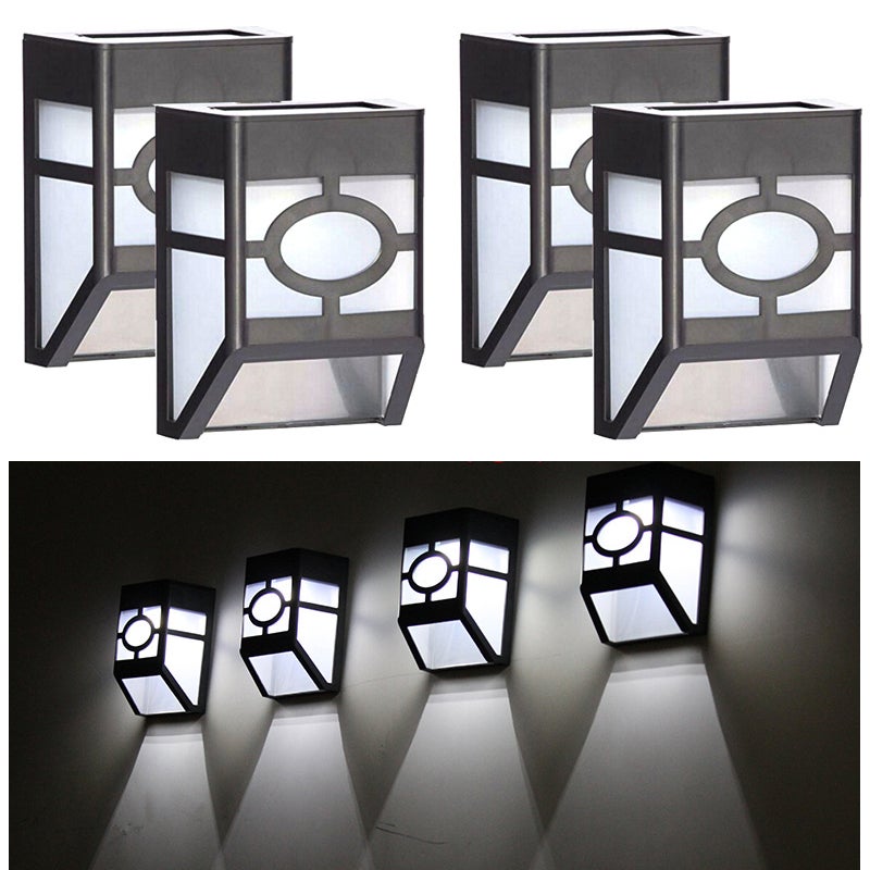 JACKYLED Luci Solari Da Recinzione – Pacco Da 4 Faretti LED Per Esterno - 4