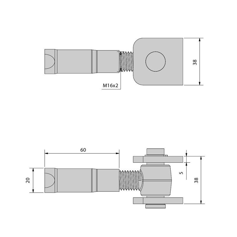 Gond à sceller avec chape à souder M16 - 80 kg - 2