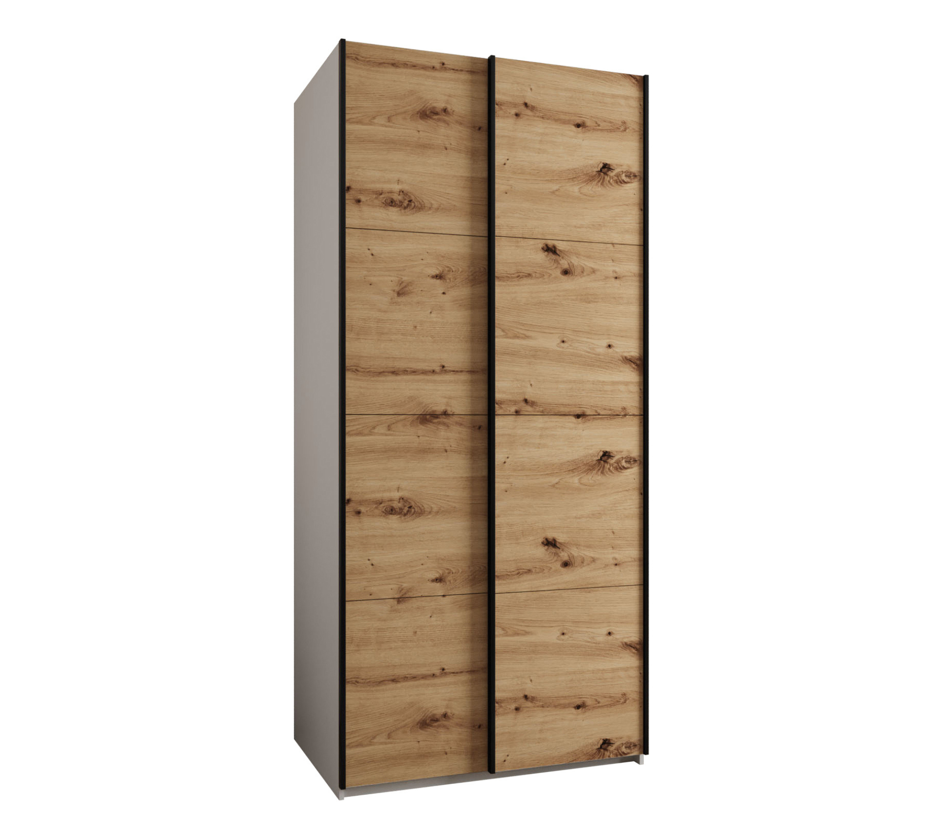 Szafa przesuwna wysoka Lux 1 110 x 64 x 245,5 cm biały + artisan + u. czarny - Abiks Meble