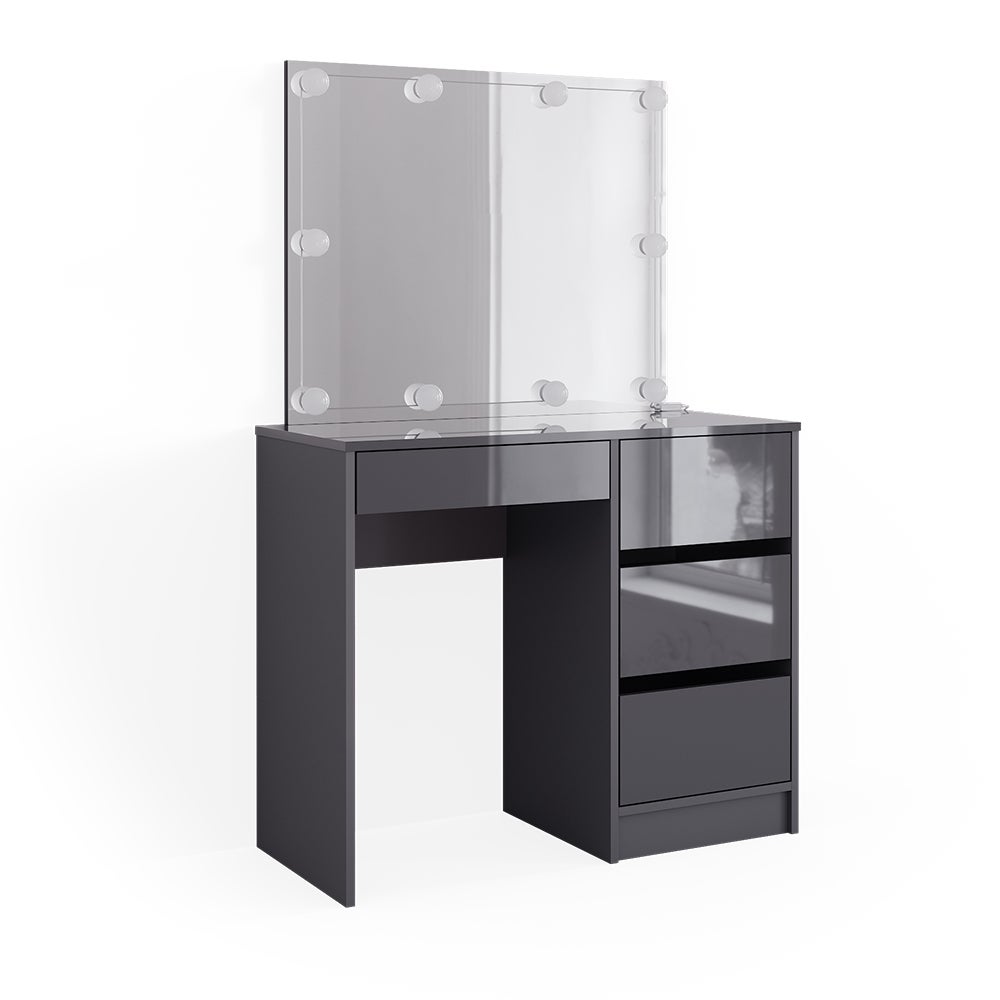 Vicco Toaletka Sherry, Antracyt, 90 cm z lustrem i oświetleniem LED