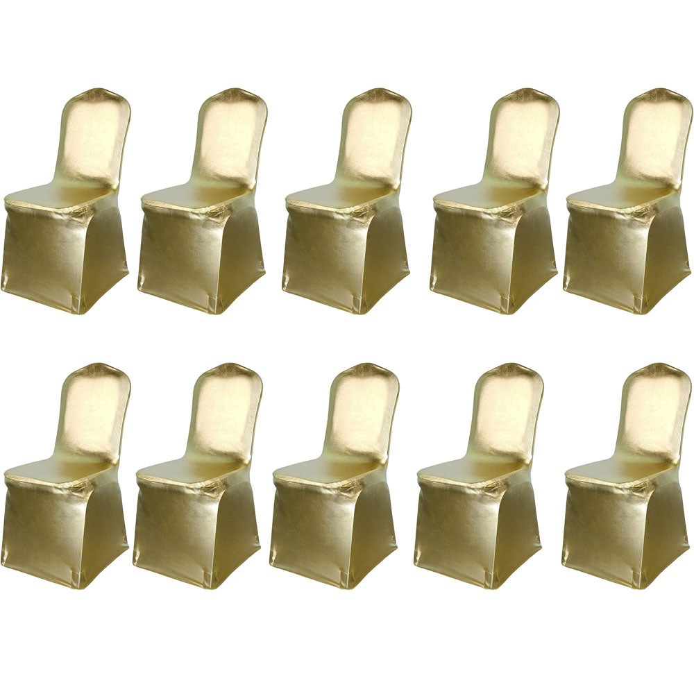 10 sztuk zdejmowanych i nadających się do prania pokrowców na krzesła z elastycznego materiału spandex na wesela, bankiety, ceremonie, do hoteli, jad