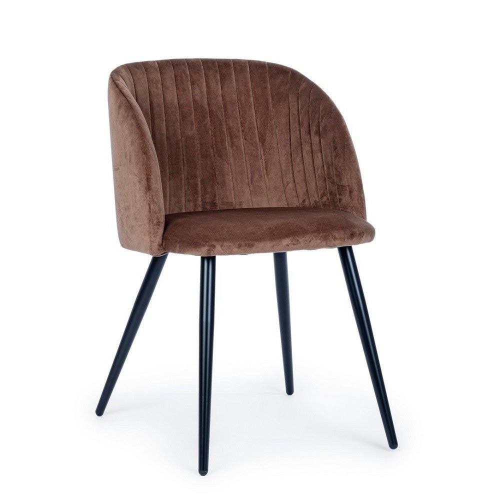 Chaise acier velours rouille Queen 53 x 57 x 81,5 cm