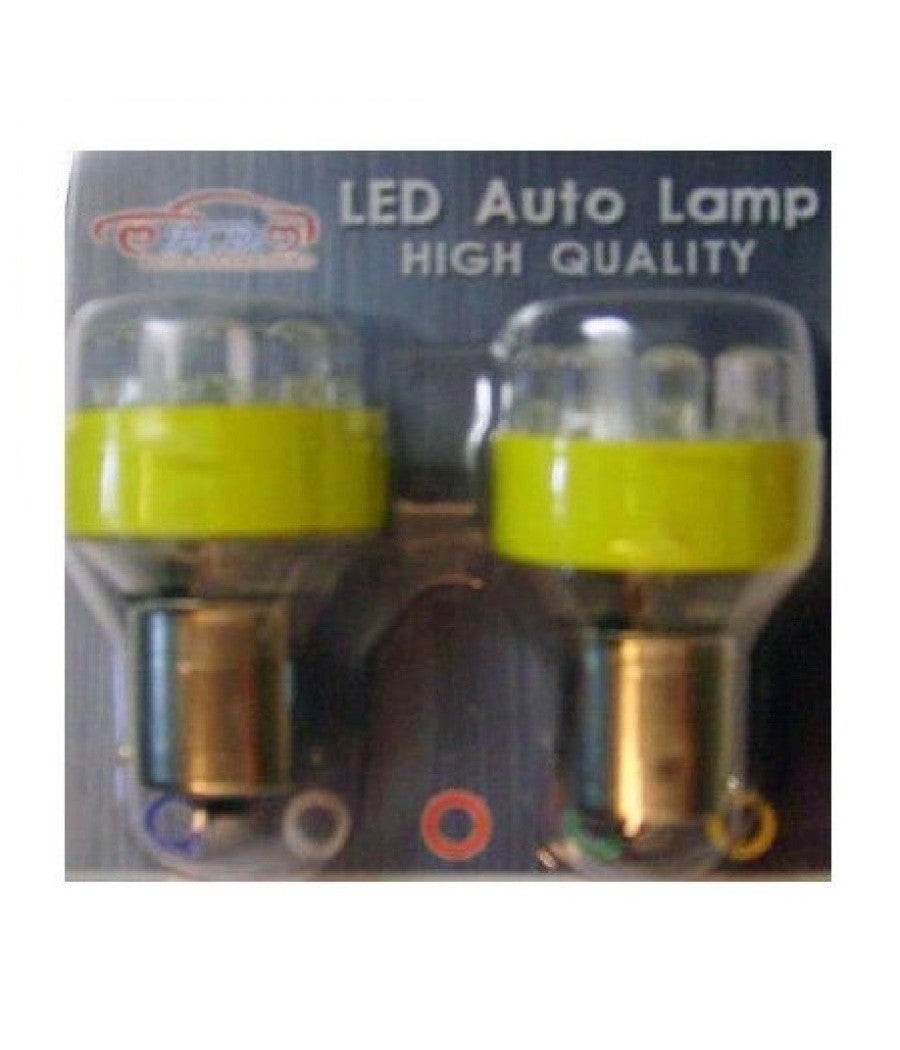 Trade Shop - Coppia Di Lampadine Gialle A Bulbi 12 Led Per Auto 12volt S25 Luce Gialla - - 2