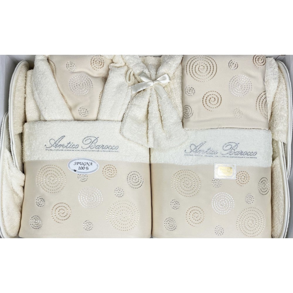 SALLE DE BAIN COMPLÈTE EN SPUGNA Brodé Antique Baroque 14 PIÈCES IDÉE DE MARIÉE - 5