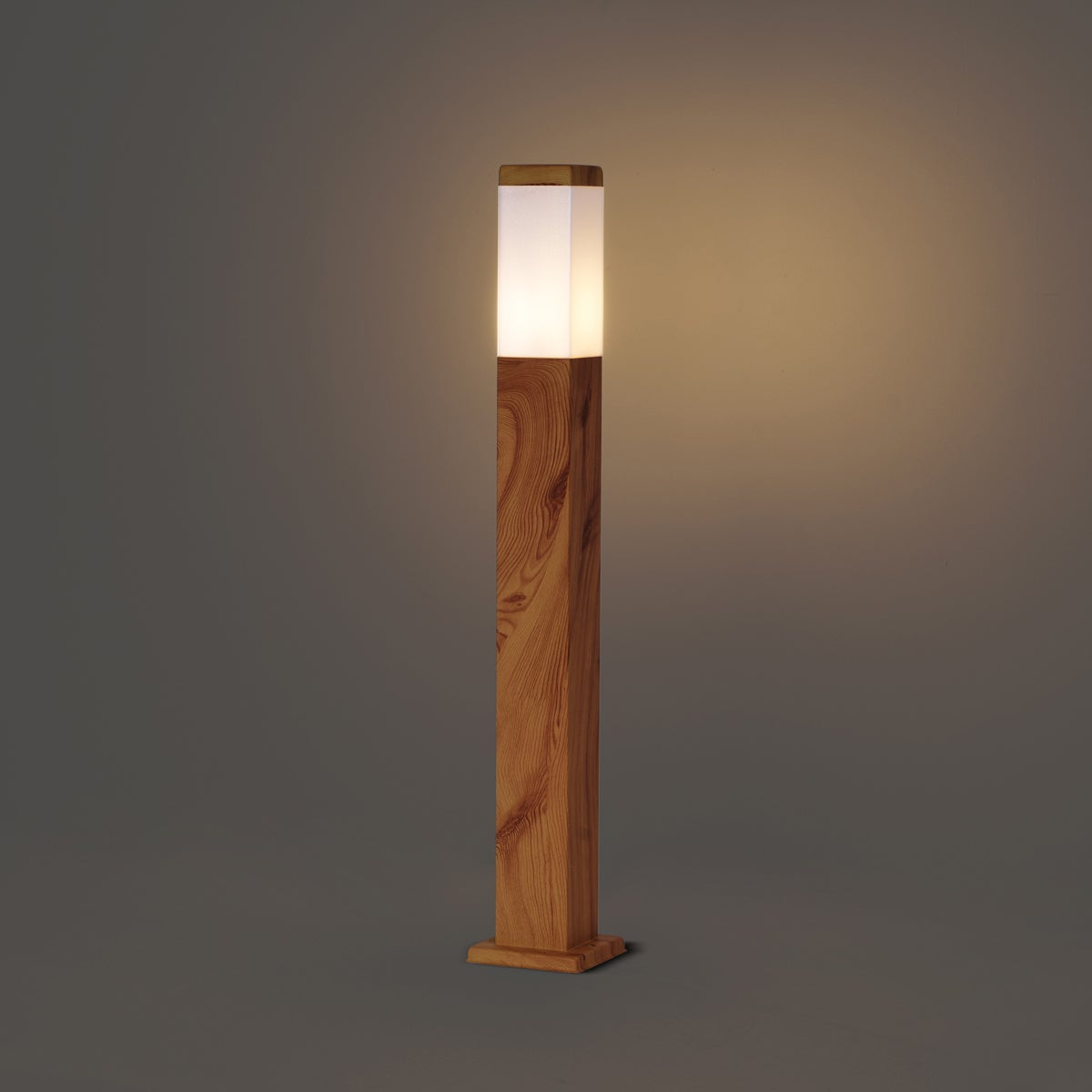 Qazqa moderne borne lumineuse extérieure pour jardin - Malios - marron, max. 15w, e27, 80cm, IP44, rectangulaire - 8