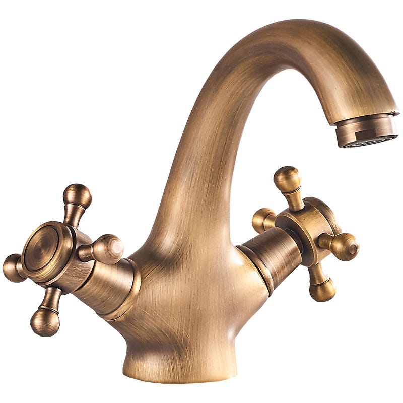 Robinet mélangeur lavabo monotrou - Design industriel (Steampunk) - Or Robinet mélangeur lavabo monotrou - Design industriel (Steampunk) - Or