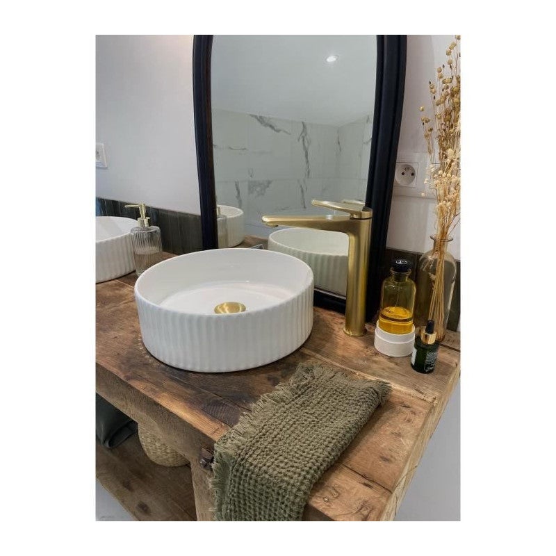 Edouard Rousseau - Grifo de lavabo alto GLOSS Oro cepillado - 4