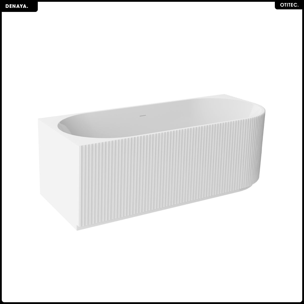 Bañera asimétrica - 150 x 75 cm - Izquierda - Con sifón Cromado - Pies - INCLUIDOS - DENAYA - 6