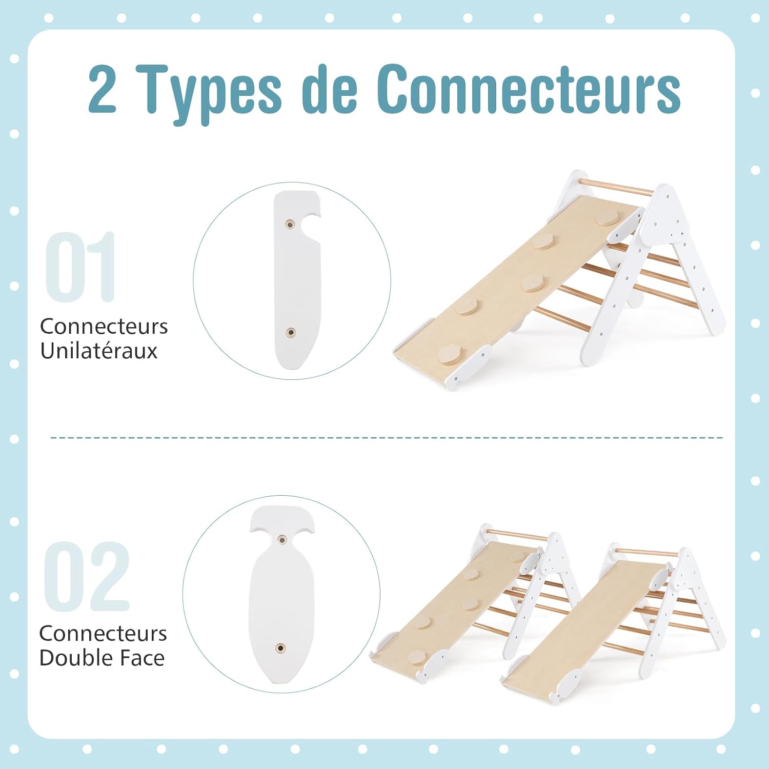 4 in 1 Set da Arrampicata per Bambini, Giocattoli da Arrampicata a Triangolo con Triangolo Arco e Salita, Ideale per Bambini 1 Anni + (Bianco) - 4