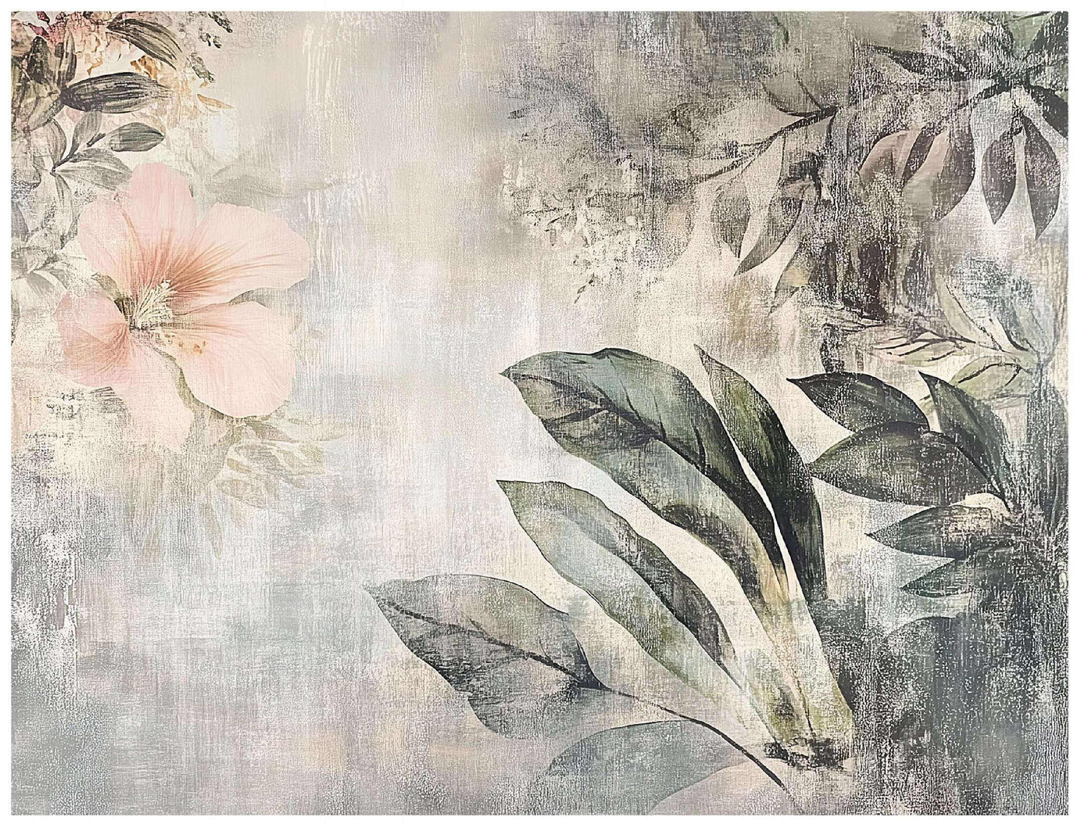 NEWROOM Wallpaper Verde Papel Pintado No Tejido Flores - Floral Floral Blanco Verde Oscuro Hojas Flores Patrón Papel Pintado Naturaleza Moderna - España