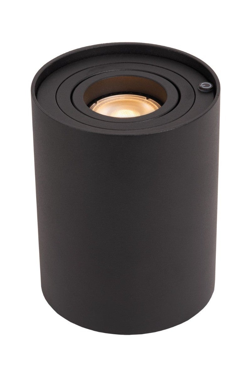 Lampa stołowa nowoczesna Tube czarna 1xGU10x5W metal wym:12,5x9,6x9,6cm IP20 Lucide