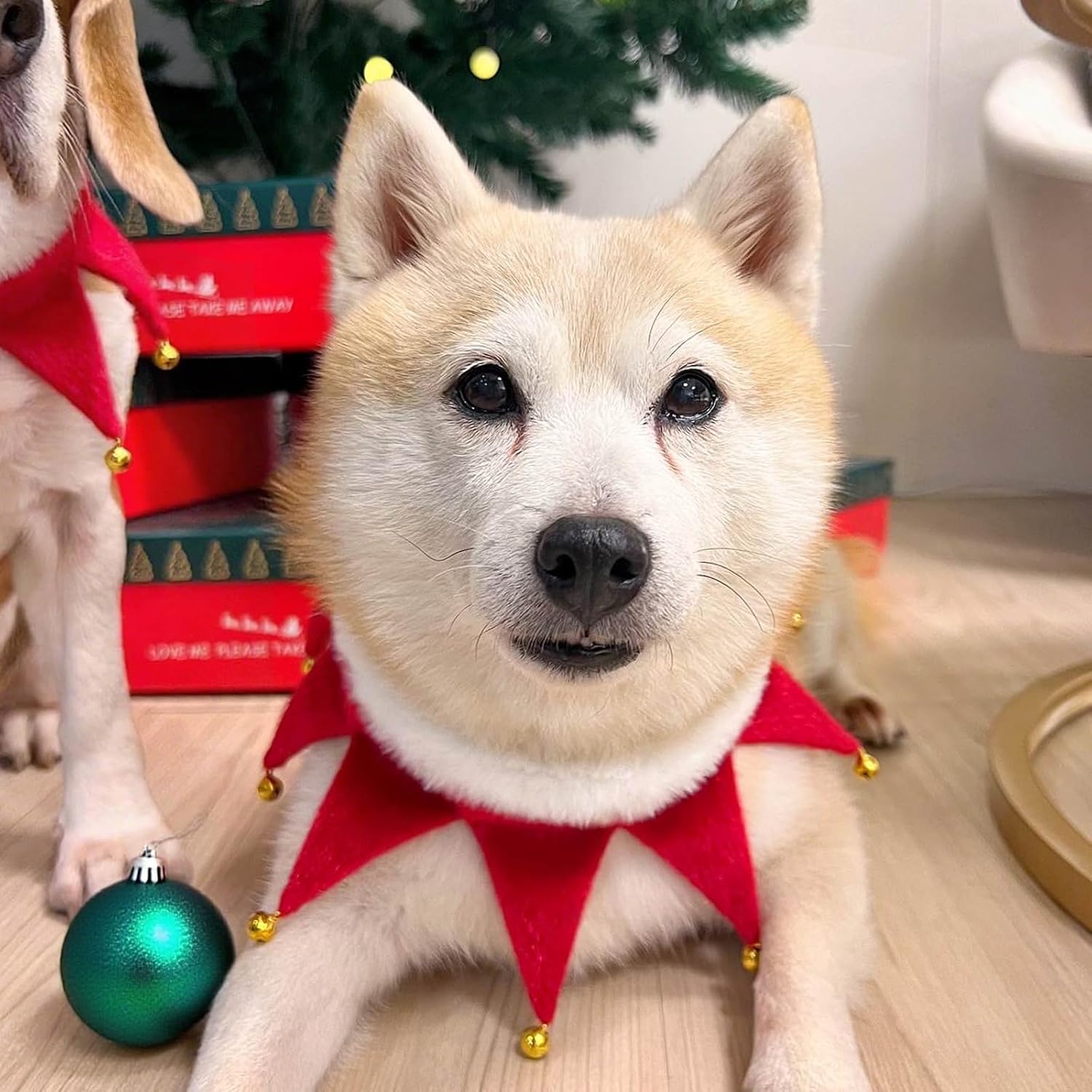 Collier de Noel Chien Chat, Colliers Costume Noël Écharpe Réglable pour Animaux de Compagnie, Cadeau Rouge Accessoire Vêtements - 3