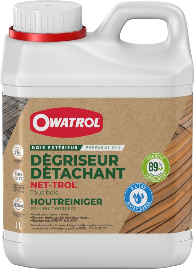 Dégriseur, détachant tous bois extérieurs Owatrol NET-TROL® 15 litres