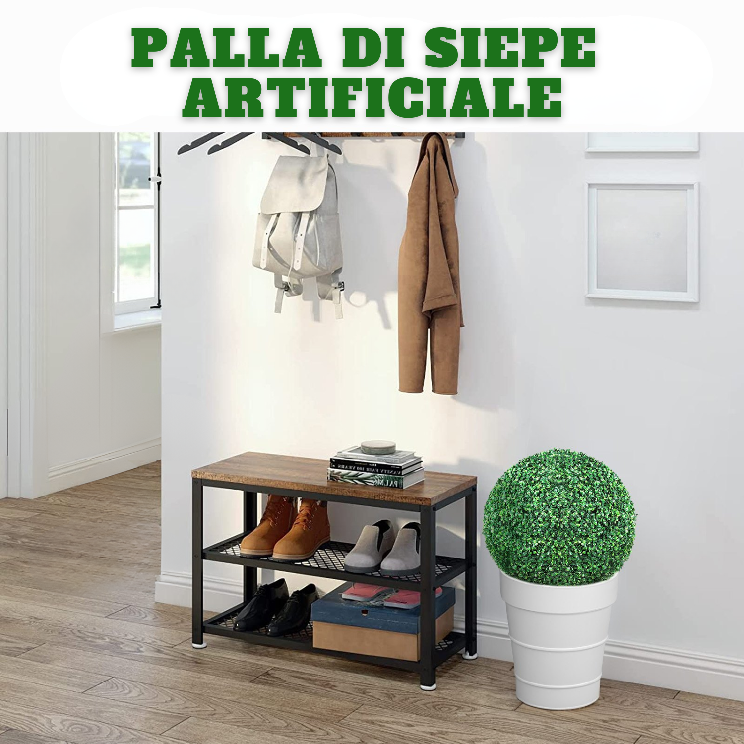 Palla Siepe Artificiale Diametro 40 Cm Anti UV – Finta Pianta Di Bosso Luxury Per Interni Ed Esterni, Zero Manutenzione