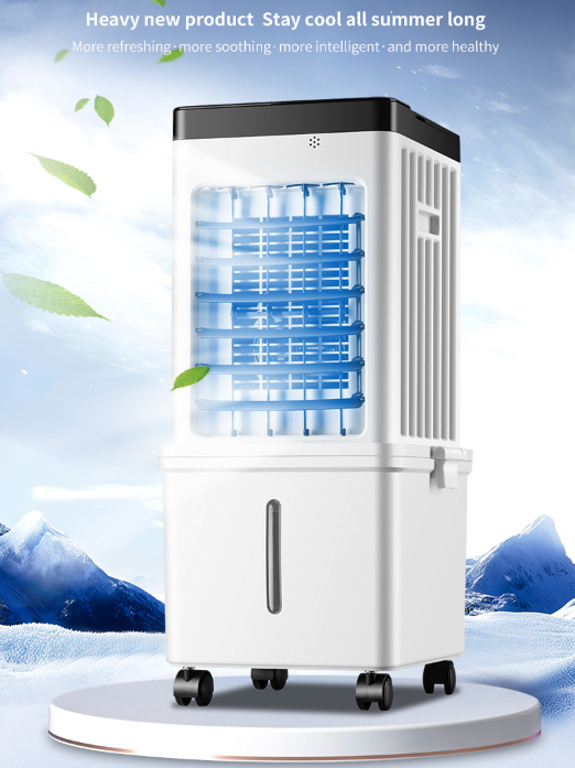 Refrigerador de ar inteligente com controle remoto, ventilador portátil e silencioso, ideal para uso doméstico. - 2