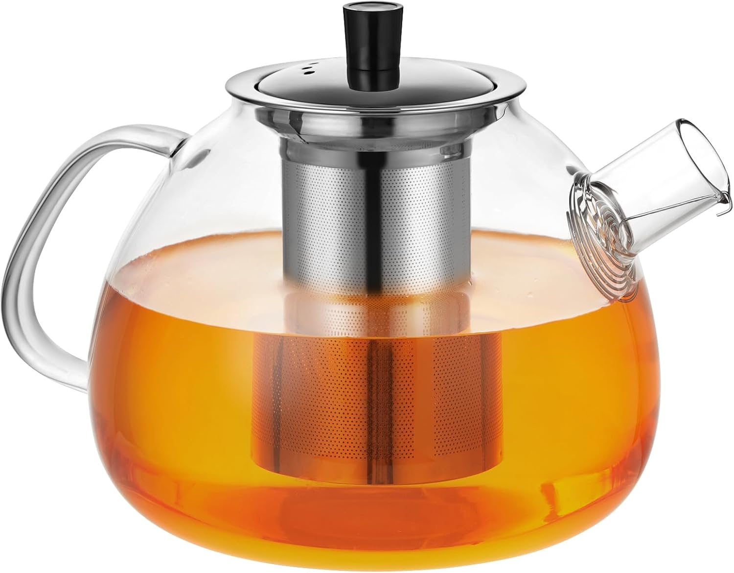 Gmuret Théière En Verre Élégante Avec Filtre Inox Amovible – Design Fleurs Et Feuilles Suspendues, Parfaite Pour Les Amateurs De Thé