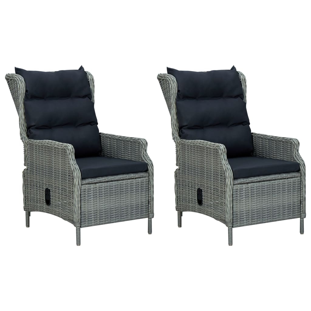 Mobilier à dîner 9 pcs avec coussins Résine tressée Gris clair 9 - 3