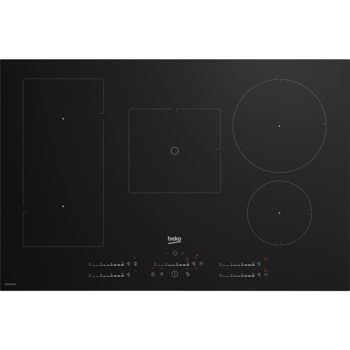 Placa inducción beko hii85770uft 80cm 5f flex